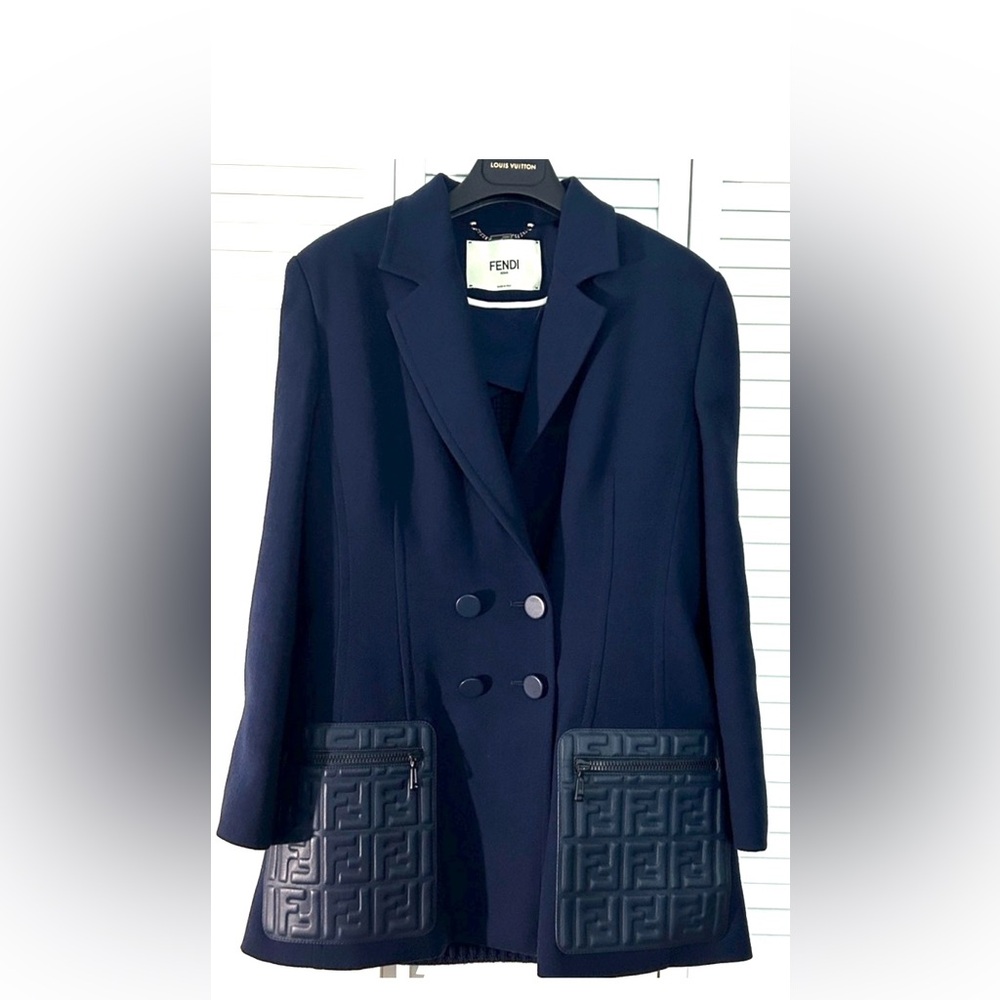 FENDI Navy Blue Blazer with Textured Pockets
Purchased in Italy.. ONE OF A KIND
